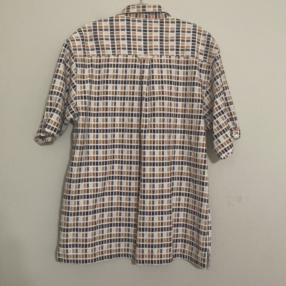 South Pole Casual Button Down Shirt cream mens XL vintage Y2K grandpa retro boho - Picture 2 of 9